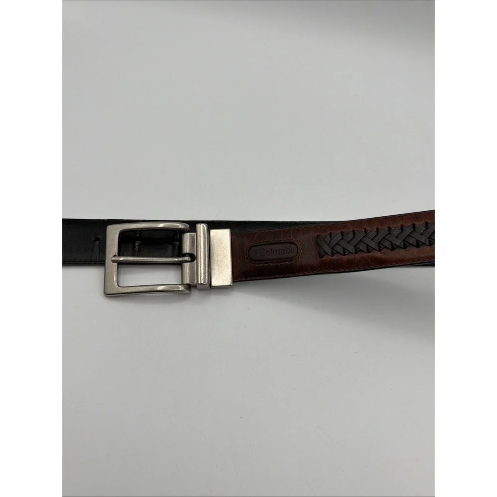 Columbia Sportswear Brown Leather Belt Men's Size 36/90 Reversible Black